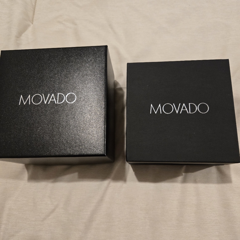 Movado Silver and Blue Dial Watch with Black Strap-BRAND NEW - Picture 10 of 11
